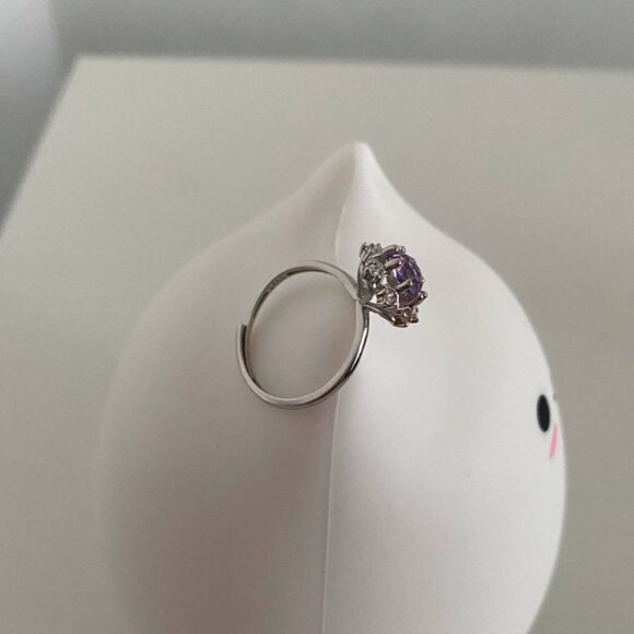 Amethyst Ring, Adjustable fit, Crystal & Sterling silver - Picture 3 of 3